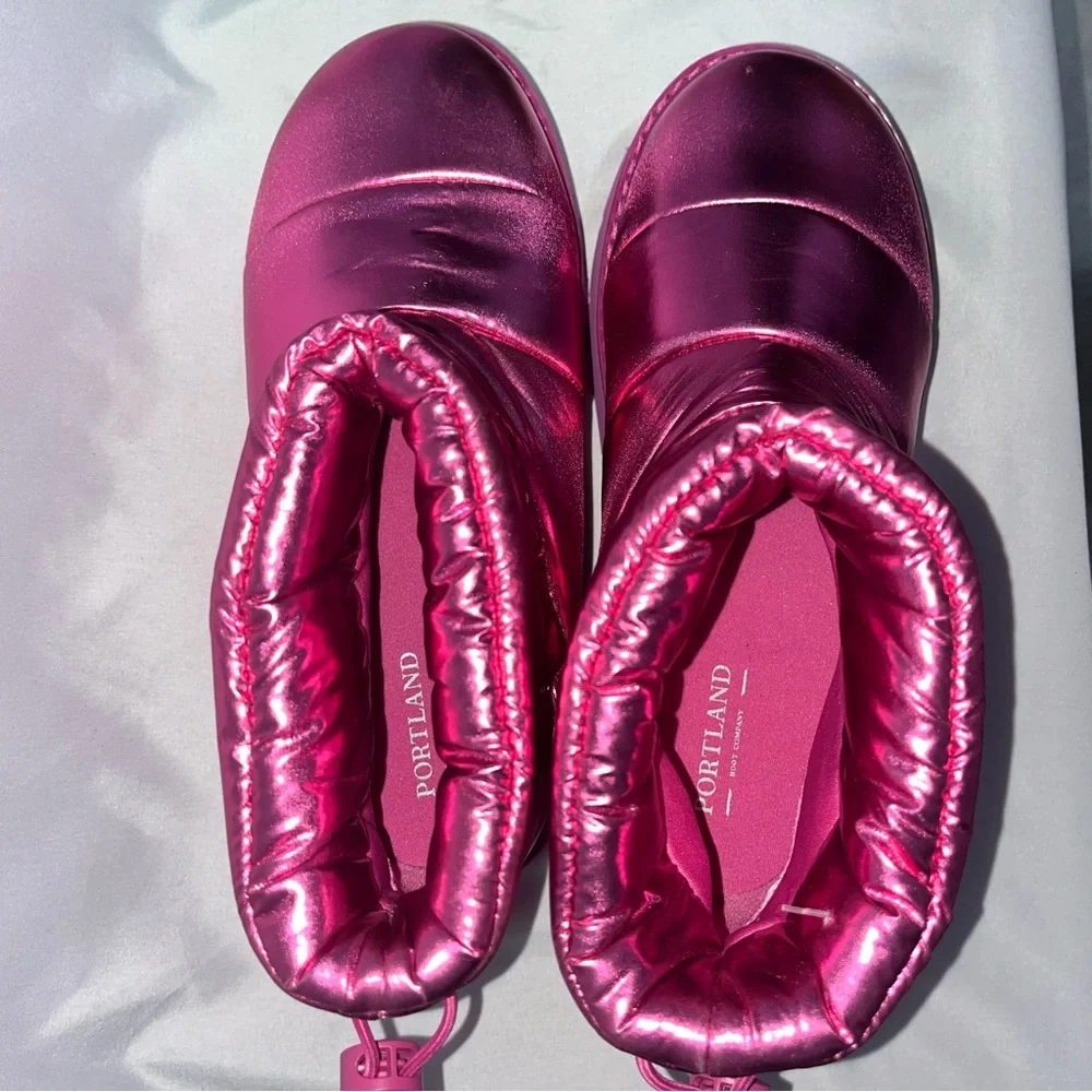 Shiny Pink Women's Winter Boots